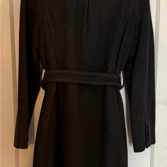 Merona Charcoal Belted wool blend Coat - Picture 2 of 8